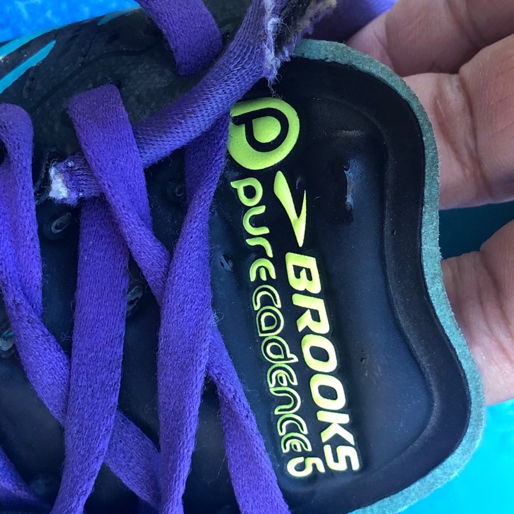 Brooks Pure Cadence 5 Black Purple Aqua Sneakers - Picture 8 of 11